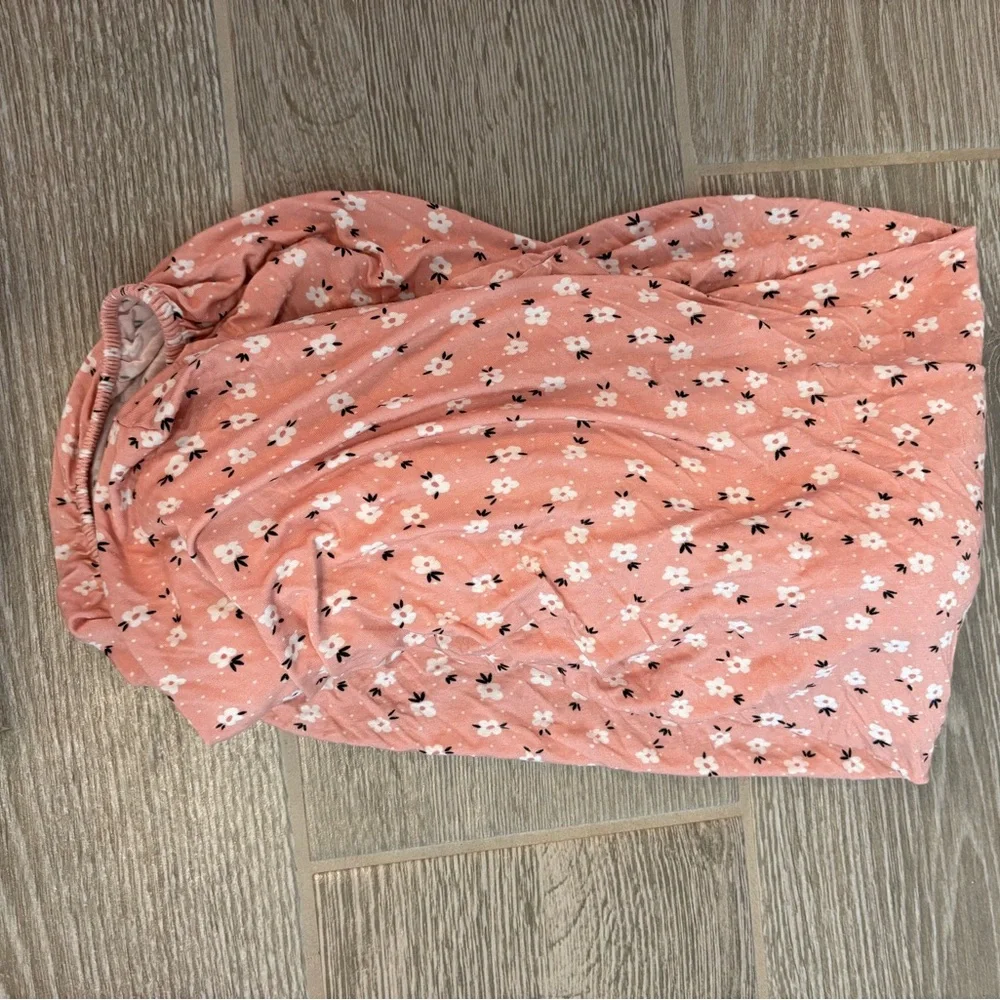 Floral Pink Fabric Crib Sheet